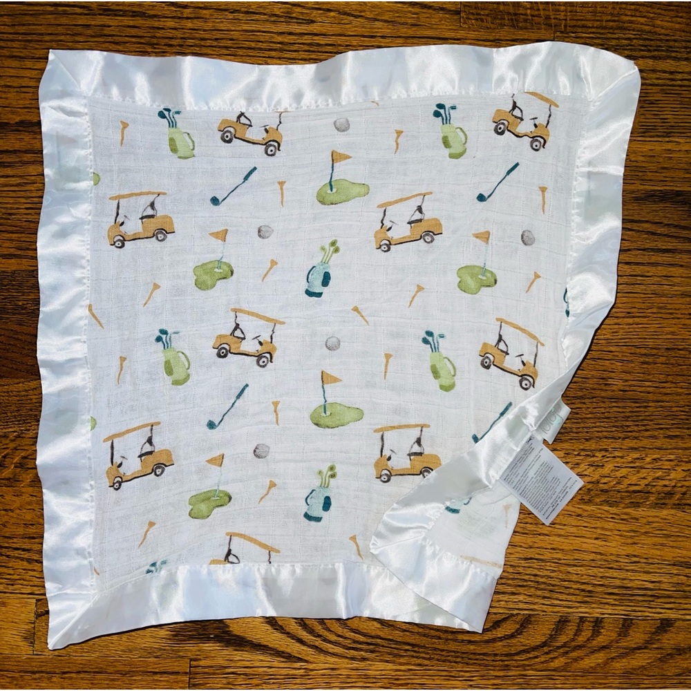 new lulujo cotton muslin gold security blanket lovey